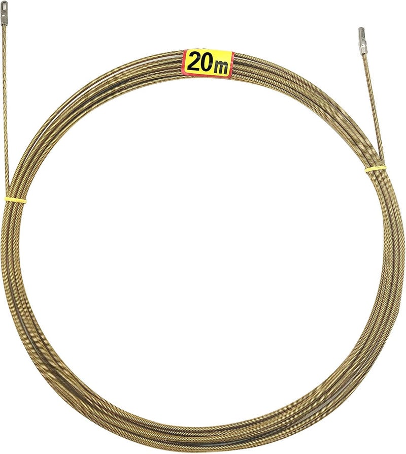 VGongTech 67ft Electrical Spring Wire Threader Fish Tape Fastener Cable Wire Puller Tool Upgraded 6 Cores Larger Leader Hole Electrician Threading Device - Image 1